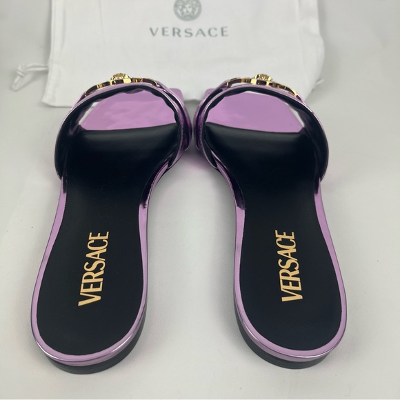 Versace Metallic Patent Leather Medusa Head With Rhinestone size 40 or 9.5 - Picture 2 of 16